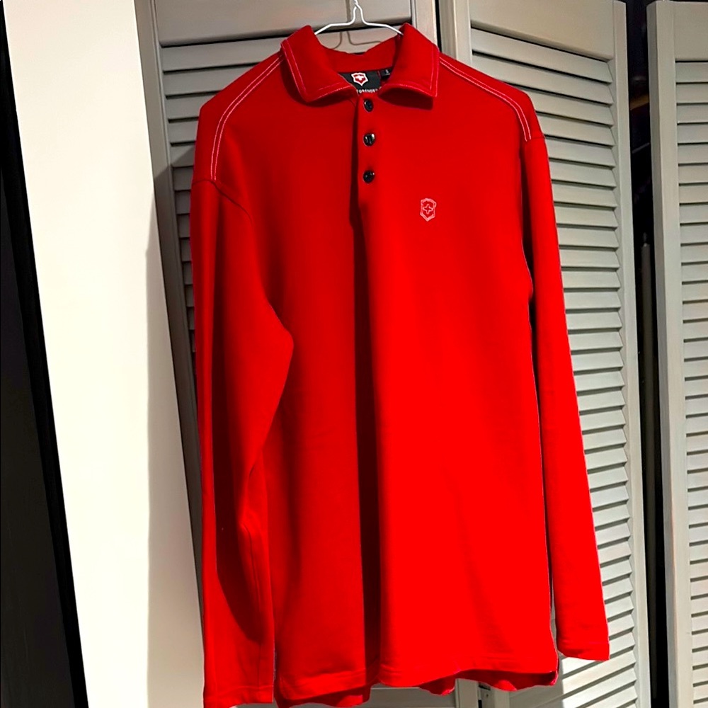 Men’s Victorinox Red Polo Top Classic Long Sleeve. VGUC.